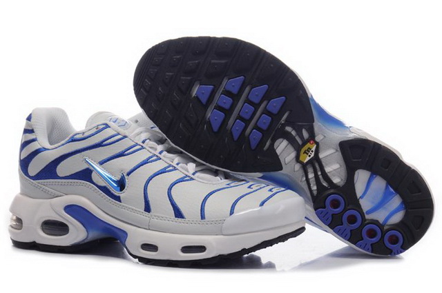 Mens Nike Air Max TN White Blue Black Shoes - Click Image to Close